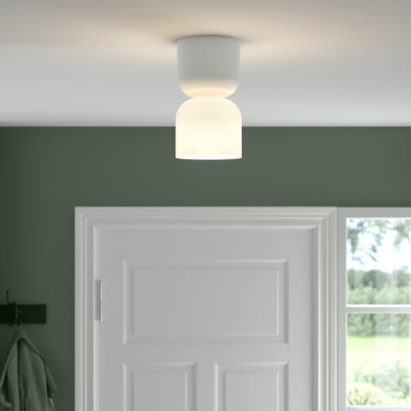 HAMNFYR Ceiling lamp, white, 14 cm