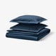 HAMPFLOCKEL Duvet cover and 2 pillowcases, dark blue, 240x220/50x60 cm