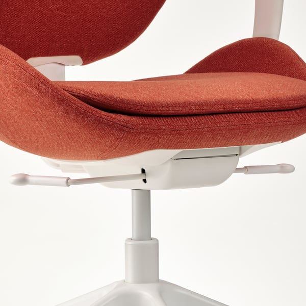 HATTEFJÄLL Office chair with armrests, Gunnared red/white