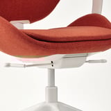 HATTEFJÄLL Office chair with armrests, Gunnared red/white