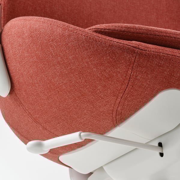 HATTEFJÄLL Office chair with armrests, Gunnared red/white
