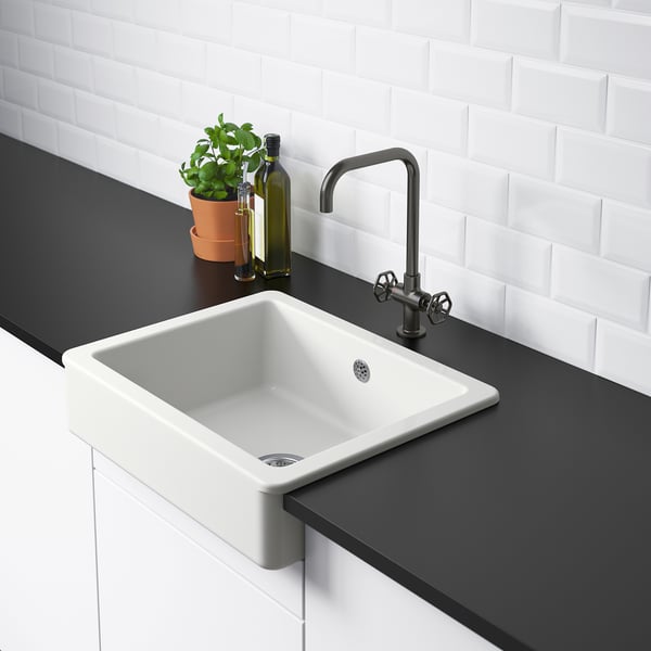 HAVSEN Sink bowl w visible front, white, 62x48 cm