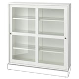 HAVSTA Glass-door cabinet, white, 121x35x123 cm