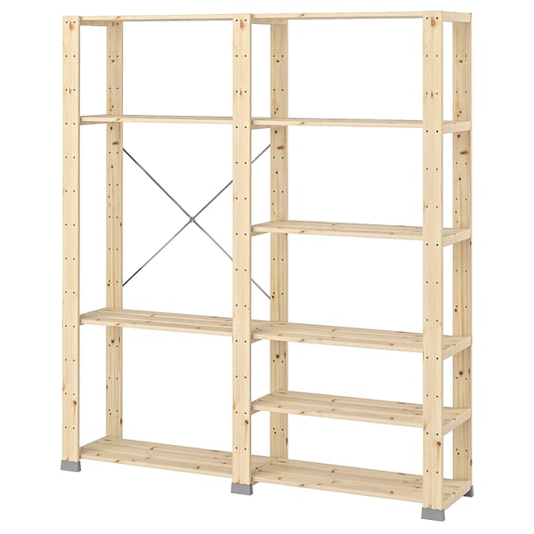 HEJNE 2 sections, with end protectors/pine, 154x31x172 cm