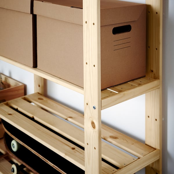 HEJNE 4 sections/shelves, pine, 307x31x171 cm