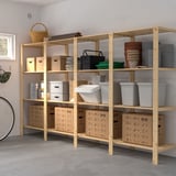 HEJNE 4 sections/shelves, pine, 307x50x171 cm