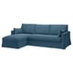 Option: HYLTARP 3-seat sofa w chaise longue, left, Tallmyra blue