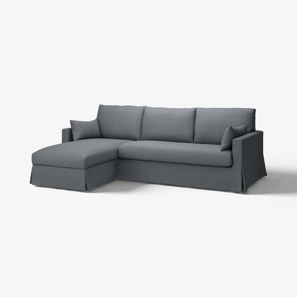 HYLTARP Cover f 3-seat sofa w chs lng, left, Gransel grey