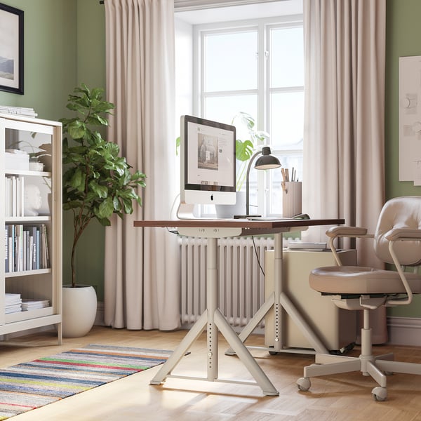 IDÅSEN Desk, brown/beige, 120x70 cm