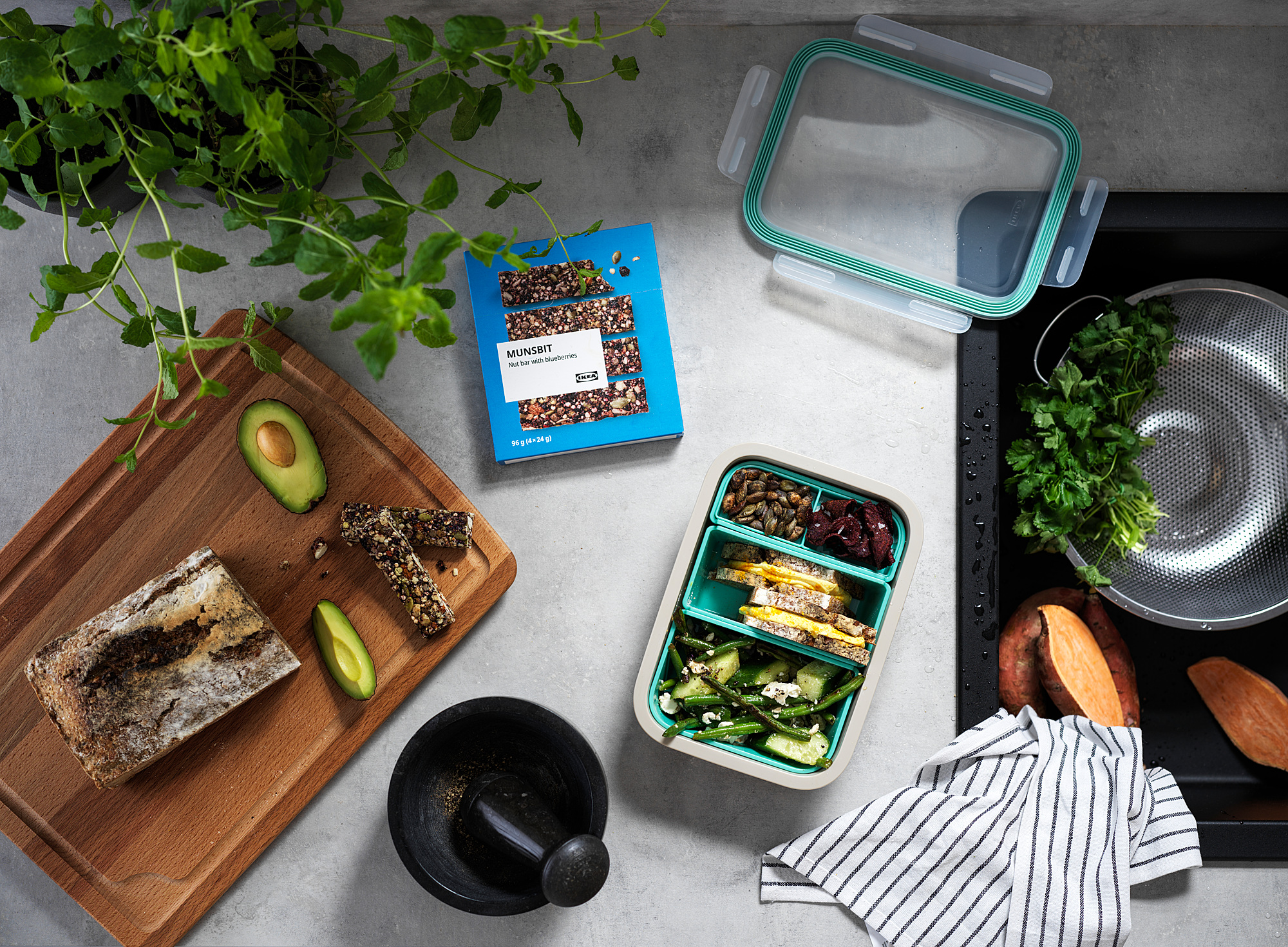 IKEA 365+ Lunch box with inserts, rectangular/beige, 1.0 l IKEA