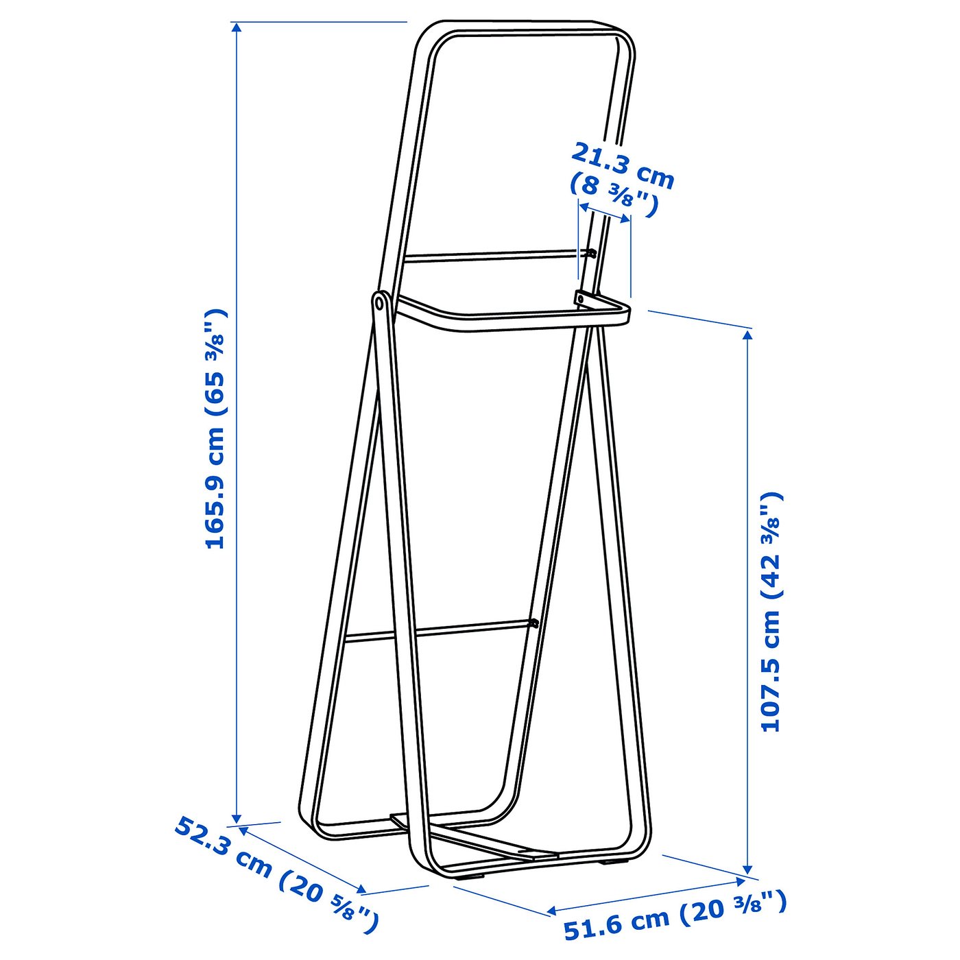 IKEA】IKORNNESイコルネス スタンドミラー アッシュ52x167cm
