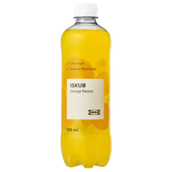 ISKUB Carbonated soft drink, orange flavour/with sugar and sweeteners, 500 ml