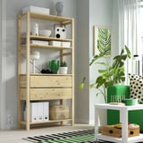 IVAR 1 section, pine/with 5 shelves with 2 drawers, 89x30x179 cm