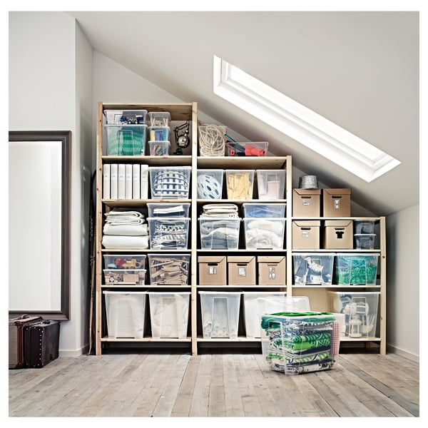 IVAR 3 sections/shelves, pine, 259x30x226 cm