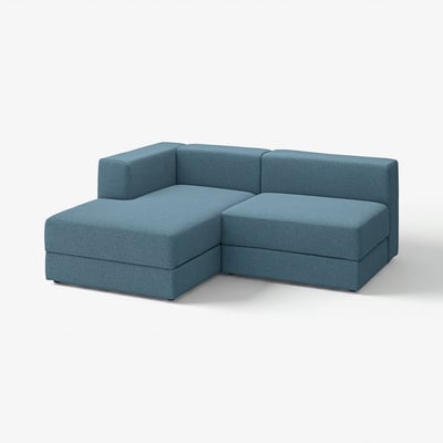 Modern l-shaped blue JÄTTEBO sectional sofa with clean lines and soft comfort.