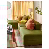 JÄTTEBO 3,5-seat mod sofa w chaise longues, Samsala dark yellow-green