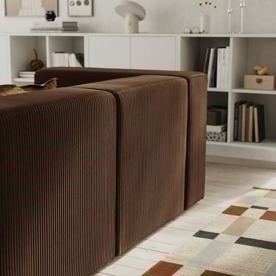 JÄTTEBO 3-seat modular sofa, Samsala dark brown