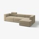 JÄTTEBO 4-seat mod sofa w chaise longue, right with headrest/Johanneshov brown-beige