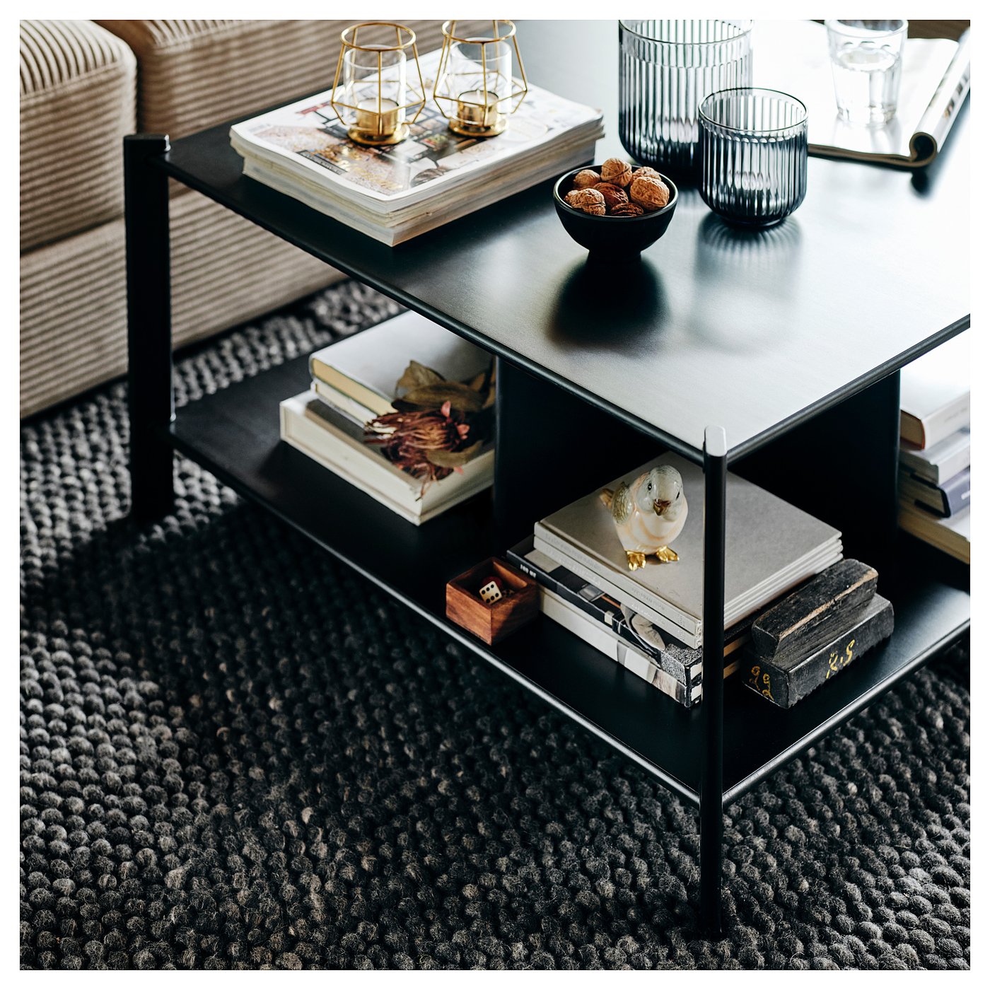 JÄTTESTA coffee table, black, 80x80 cm - IKEA Switzerland
