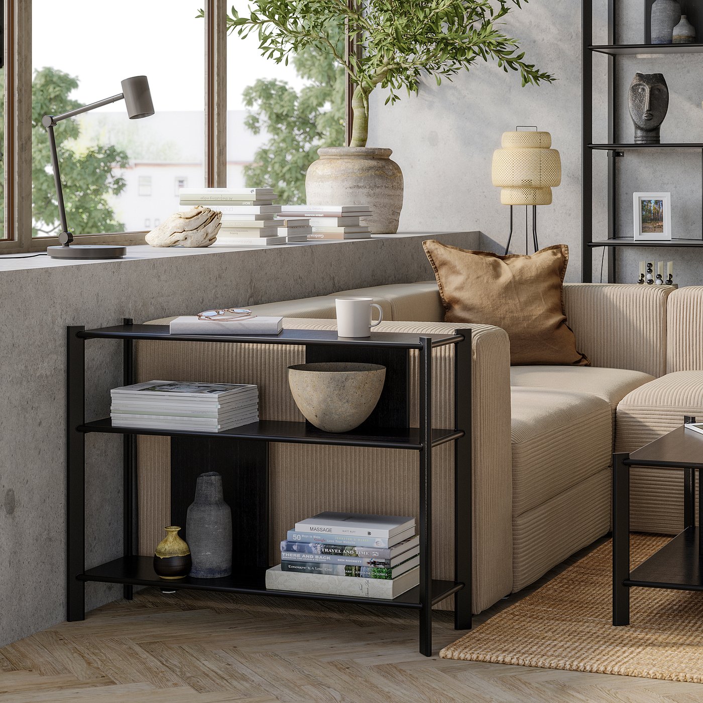 Yotaページ JÄTTESTA side table, black, 95x30 cm - IKEA Switzerland