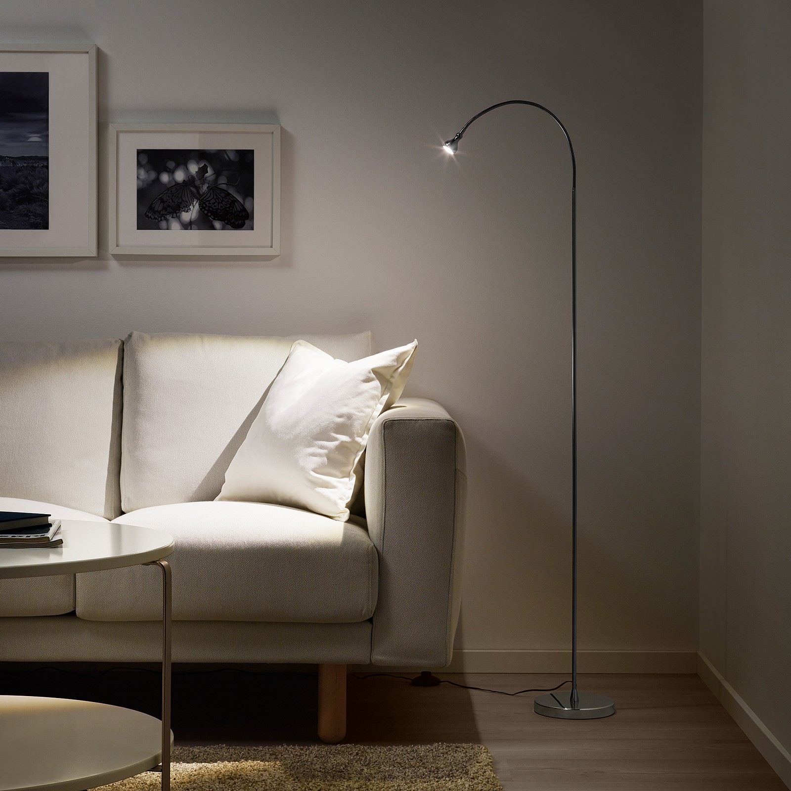 JANSJÖ LED floor/read lamp, silver-colour - IKEA Switzerland