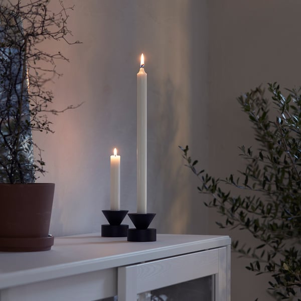 JUBLA Unscented household candle, white, 35 cm 10 hr