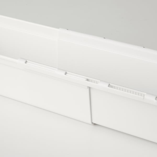 KACKLA Extendable box, white, 25-38x9 cm
