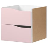 KALLAX Insert with 2 drawers, wave shaped/pale pink, 33x33 cm