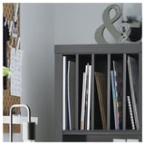 KALLAX Insert with 4 shelves, black-brown, 33x33 cm