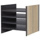 Option: KALLAX Insert with 4 shelves, black-brown, 33x33 cm