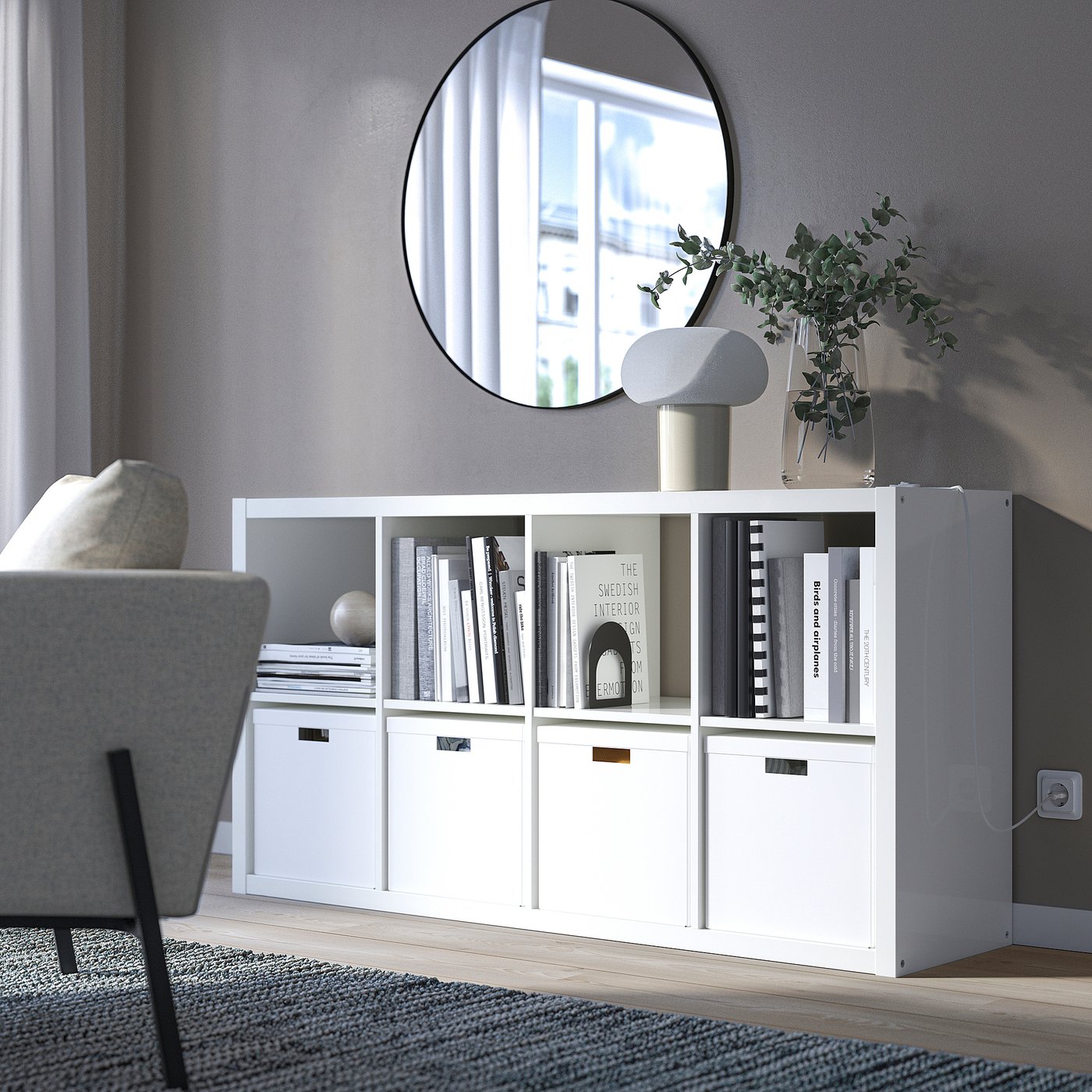 KALLAX shelving unit, high-gloss white, 77x147 cm - IKEA Switzerland