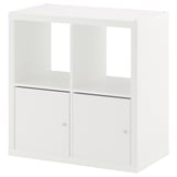 KALLAX Shelving unit with doors, white, 77x77 cm