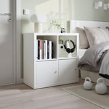 KALLAX Shelving unit with doors, white, 77x77 cm