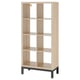 Option: KALLAX Shelving unit with underframe, white stained oak effect/black, 77x164 cm