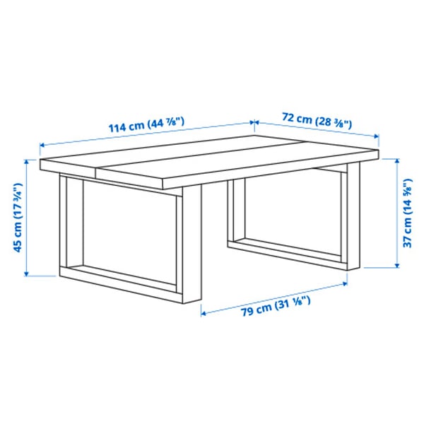 KALLBÄCKEN Coffee table, oak veneer brown stained, 114x72 cm