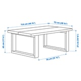 KALLBÄCKEN Coffee table, oak veneer brown stained, 114x72 cm