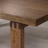 KALLBÄCKEN Coffee table, oak veneer brown stained, 114x72 cm