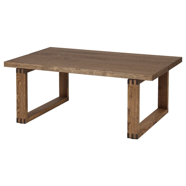 KALLBÄCKEN Coffee table, oak veneer brown stained, 114x72 cm