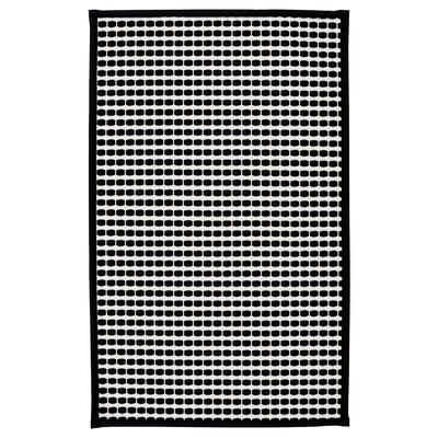 KALLGATE Bath mat, black/white, 50x80 cm