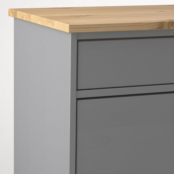 KALLSÖ Storage bench, grey, 80x38x56 cm
