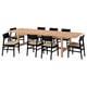 KARSKÄR / SKANSNÄS Table and 8 chairs, rubberwood/black beech, 240/300x100 cm