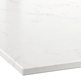 KASKER Custom made worktop, white/light grey marble effect/quartz, 1 m²x2.0 cm