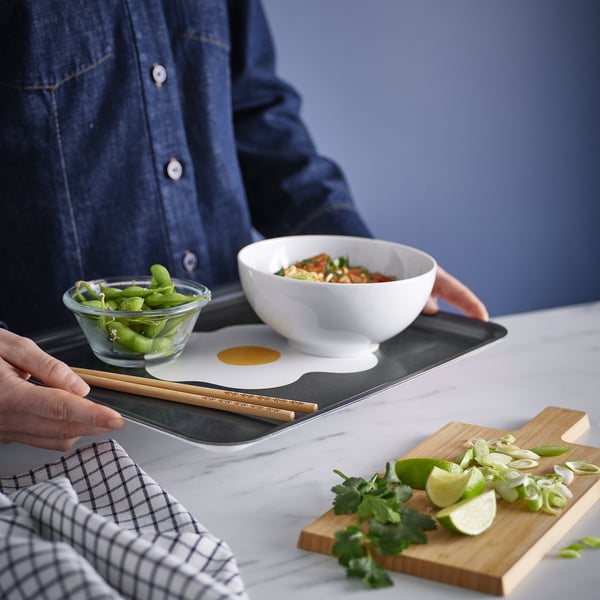 KEJSARFISK Tray, patterned multicolour, 28x37 cm