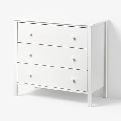 KILBERGET Chest of 3 drawers, white, 86x78 cm
