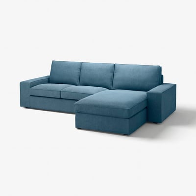 KIVIK 3-seat sofa with chaise longue, Tallmyra blue