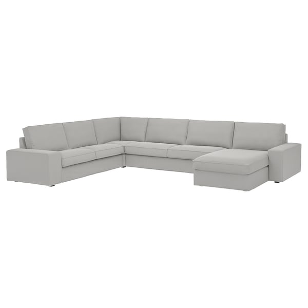 KIVIK Corner sofa, 6-seat w chaise longue, Tallmyra white/black