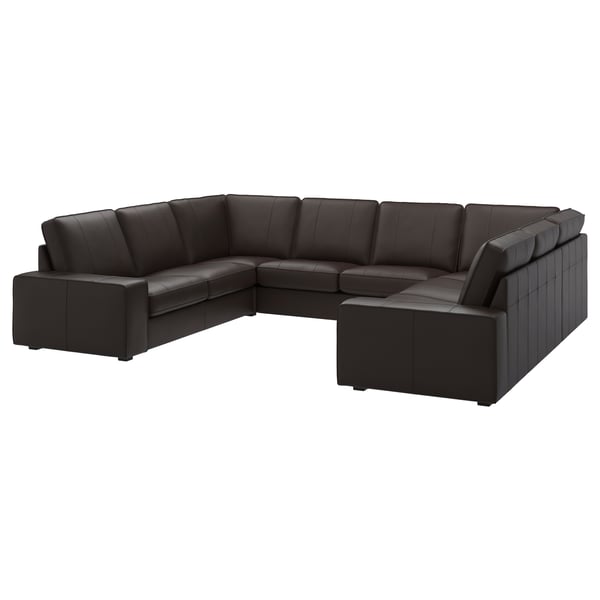 KIVIK U-shaped sofa, 6 seat, Grann/Bomstad dark brown