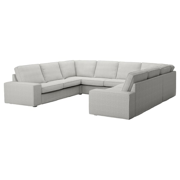 KIVIK U-shaped sofa, 6 seat, Tallmyra white/black