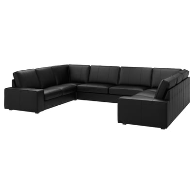 KIVIK U-shaped sofa, 7-seat, Grann/Bomstad black