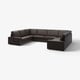 KIVIK dark grey l-shaped leather sofa, modern design, deep seat cushions.